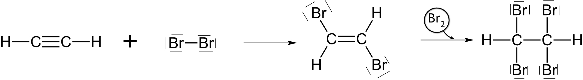 Mehrfache Bromierung von Ethin