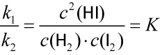 Massenwirkungsgesetz für das Jodwasserstoffgleichgewicht