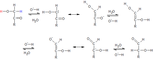 Mechanismus der Keto-Enol-Tautomerie in Lewis-Schreibweise